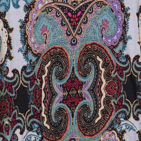 Daisy Fuentes Paisley Shirt XL Womens Short Sleeve Multicolor My Favorite T - Picture 3 of 6